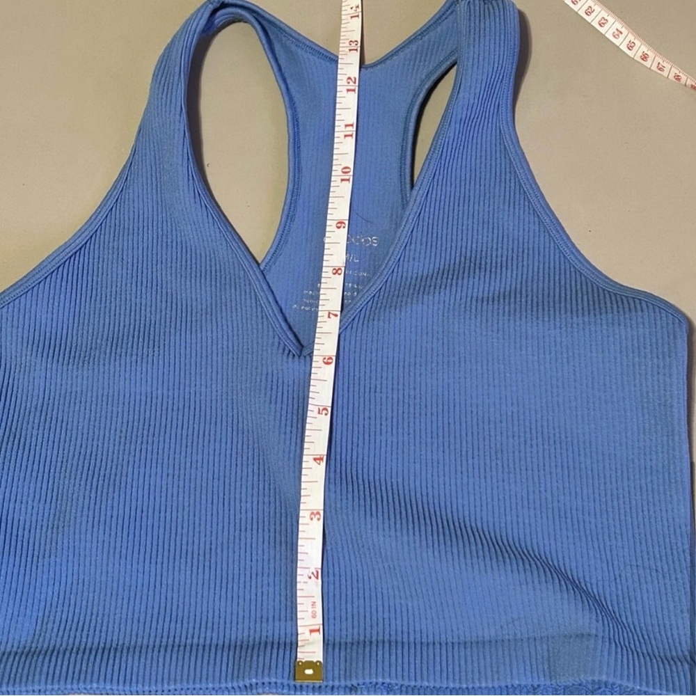 ODODOS Blue Ribbed Sports Bra. Size M/L - Picture 6 of 6